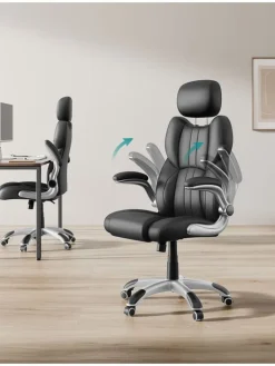 Songmics Sitzmöbel<Bürostuhl in Schwarz - (B)70 x (H)137 cm