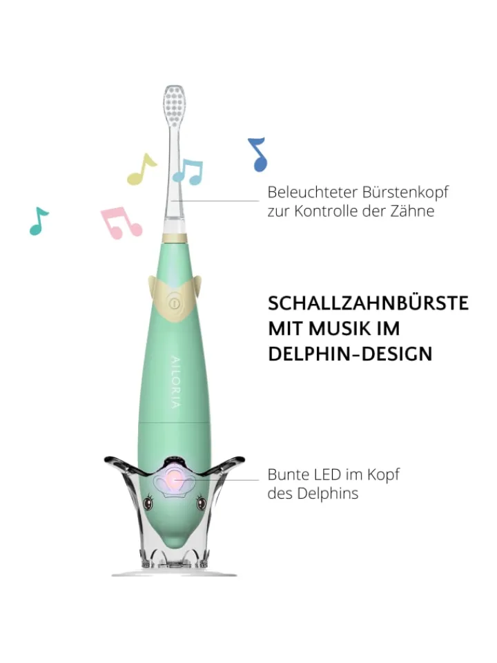 Ailoria Zahn & Mundpflege<BUBBLE BRUSH Kinder-Schallzahnbürste in grün