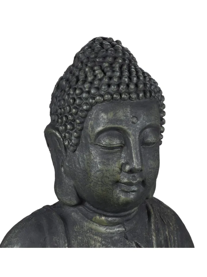 relaxdays Gartendekoration<Buddha Figur in Anthrazit - (H)70 cm
