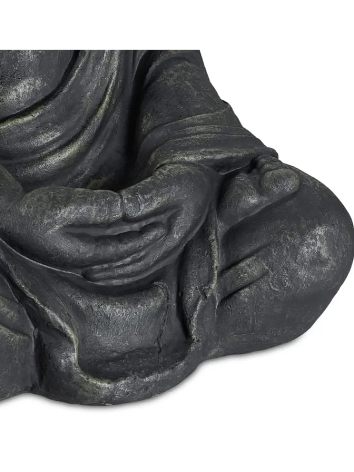relaxdays Gartendekoration<Buddha Figur in Anthrazit - (H)70 cm