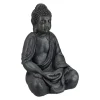 relaxdays Gartendekoration<Buddha Figur in Dunkelgrau - (H)50 cm