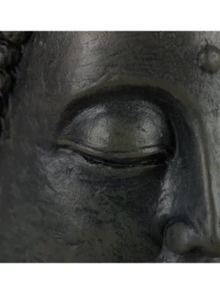 relaxdays Gartendekoration<Buddha Figur in Dunkelgrau - (H)50 cm