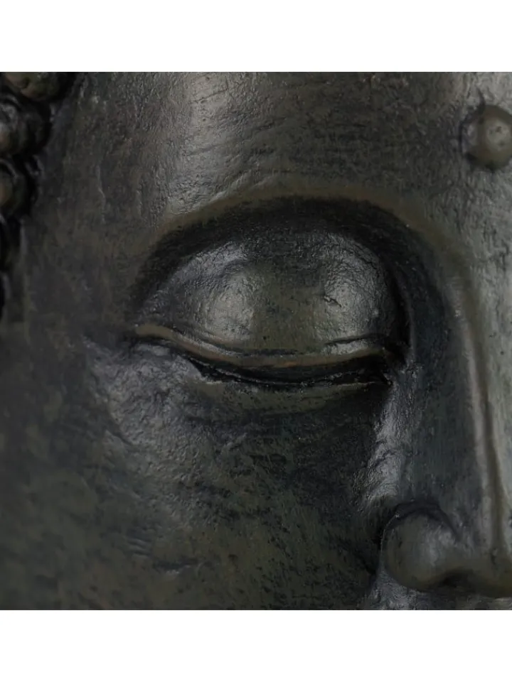 relaxdays Gartendekoration<Buddha Figur in Dunkelgrau - (H)50 cm