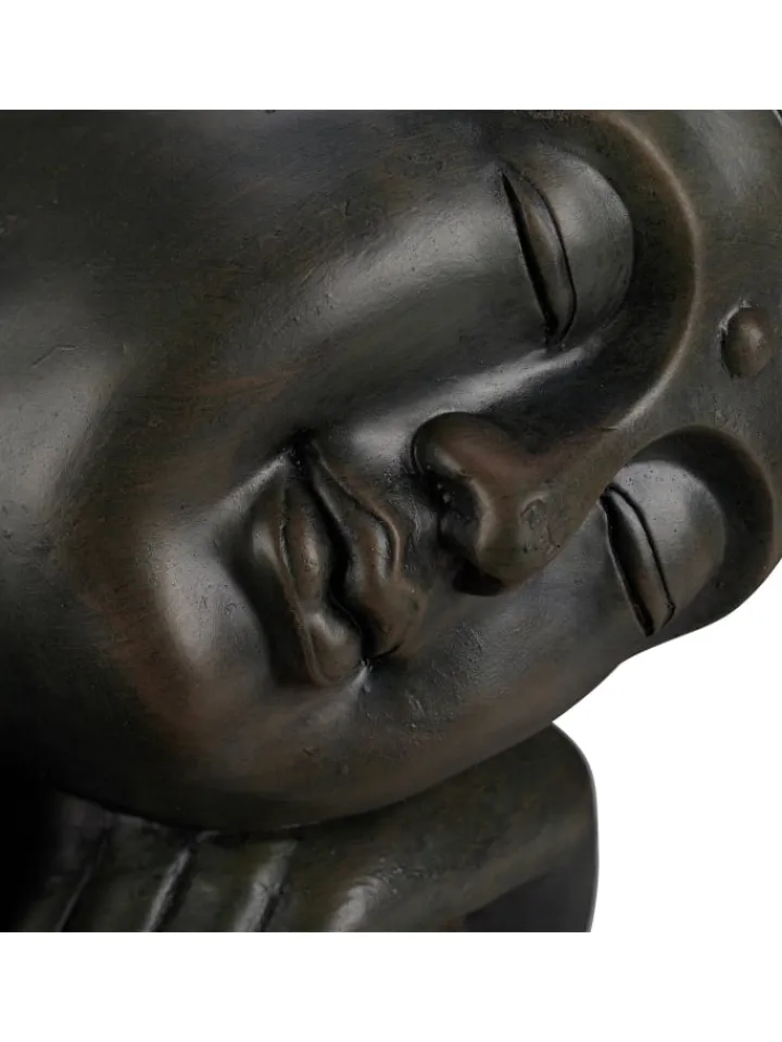 relaxdays Gartendekoration<Buddha Figur in Dunkelgrau - (H)60 cm