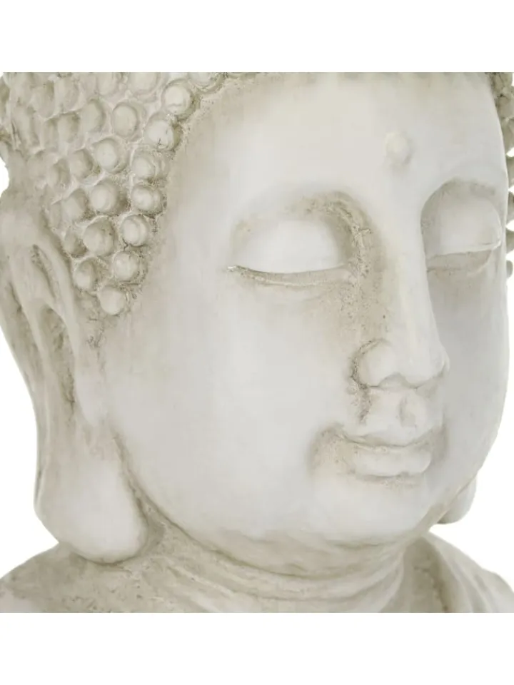 relaxdays Gartendekoration<Buddha-Figur in Creme - (H)70 cm
