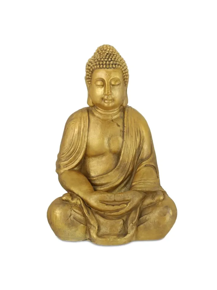 relaxdays Gartendekoration<Buddha-Figur in Gold
