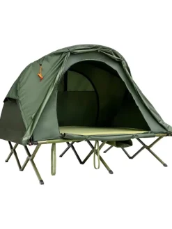 COSTWAY Gartenmöbel<Campingzelt mit selbstaufblasender Matratze für 2 Personen in Grün