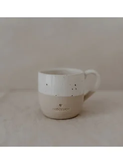 Eulenschnitt Gedeckter Tisch<Cappuccinotasse"Glücklich" in Creme - 190 ml