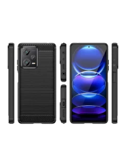 COFI 1453 Smartphones & Zubehör<Carbon Case Hülle kompatibel mit Xiaomi Redmi Note 13 4G flexible Silikon-Carbon-Hülle schwarz in Schwarz