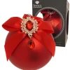 Krebs Glas Lauscha Weihnachtsschmuck<Christbaumkugel in Rot - Ø 8 cm