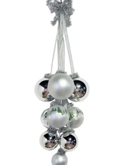 Krebs Glas Lauscha Weihnachtsschmuck<Christbaumkugel-Dekoration in Silber