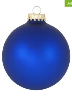 Krebs Glas Lauscha Weihnachtsschmuck<Christbaumkugeln in Blau - 4 Stück
