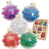 Krebs Glas Lauscha Weihnachtsschmuck<Christbaumkugeln in Bunt - 9 Stück - Ø 7 cm