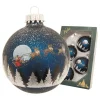 Krebs Glas Lauscha Weihnachtsschmuck<Christbaumkugeln in Dunkelblau/ Gold - 4 Stück