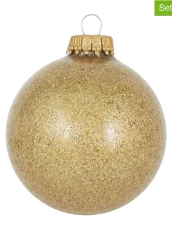 Krebs Glas Lauscha Weihnachtsschmuck<Christbaumkugeln in Gold - 6 Stück