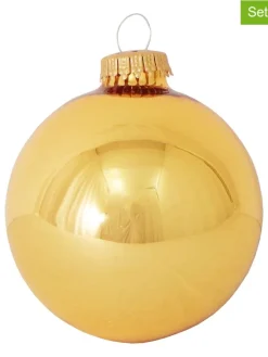 Krebs Glas Lauscha Weihnachtsschmuck<Christbaumkugeln in Gold - 8 Stück