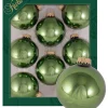 Krebs Glas Lauscha Weihnachtsschmuck<Christbaumkugeln in Grün - 8 Stück