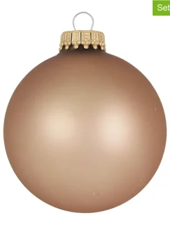 Krebs Glas Lauscha Weihnachtsschmuck<Christbaumkugeln in Hellbraun - 8 Stück - Ø 7 cm