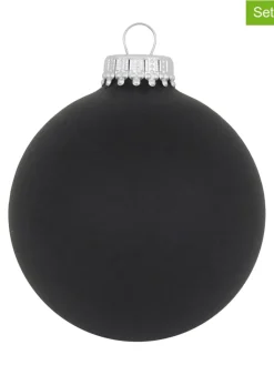 Krebs Glas Lauscha Weihnachtsschmuck<Christbaumkugeln in Schwarz - 8 Stück - Ø 7 cm