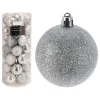 WellHome Weihnachtsschmuck<Christbaumkugeln in Silber - 35 Stück - Ø 6 cm