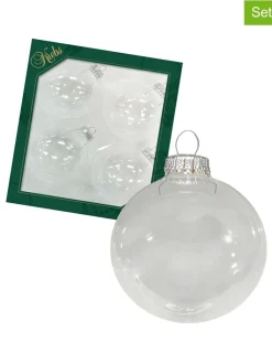 Krebs Glas Lauscha Weihnachtsschmuck<Christbaumkugeln in Transparent - 4 Stück