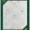 Krebs Glas Lauscha Weihnachtsschmuck<Christbaumkugeln in Transparent - 8 Stück - Ø 7 cm