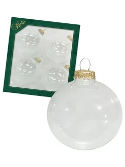 Krebs Glas Lauscha Weihnachtsschmuck<Christbaumkugeln in Transparent - 4 Stück