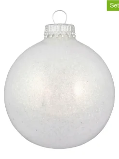 Krebs Glas Lauscha Weihnachtsschmuck<Christbaumkugeln in Weiß - 6 Stück - Ø 7 cm