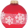 Krebs Glas Lauscha Weihnachtsschmuck<Christbaumkugeln "Schneekristall" in Rot - 4 Stück - Ø 7 cm