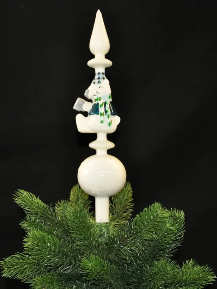 Kaemingk Weihnachtsschmuck<Christbaumspitze Glas 34cm Spitze Bär Krug