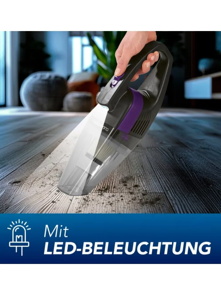 CLEANmaxx Staubsauger<Akku-Handstaubsauger - kabel- & beutellos - mit EPA-Filter & LED-Licht