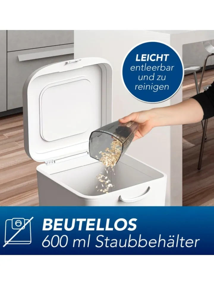 CLEANmaxx Staubsauger<Akku-Handstaubsauger - kabel- & beutellos - mit EPA-Filter & LED-Licht