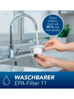 CLEANmaxx Staubsauger<Akku-Handstaubsauger - kabel- & beutellos - mit EPA-Filter & LED-Licht
