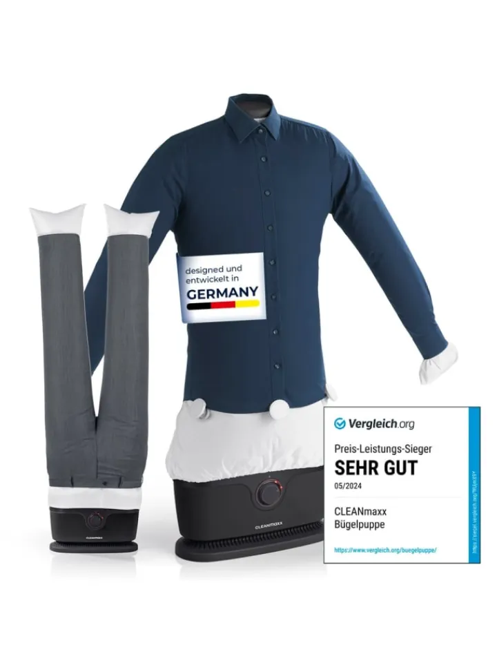 CLEANmaxx Bügeleisen<Bügler für Hemden, Blusen & Hosen - Schwarz