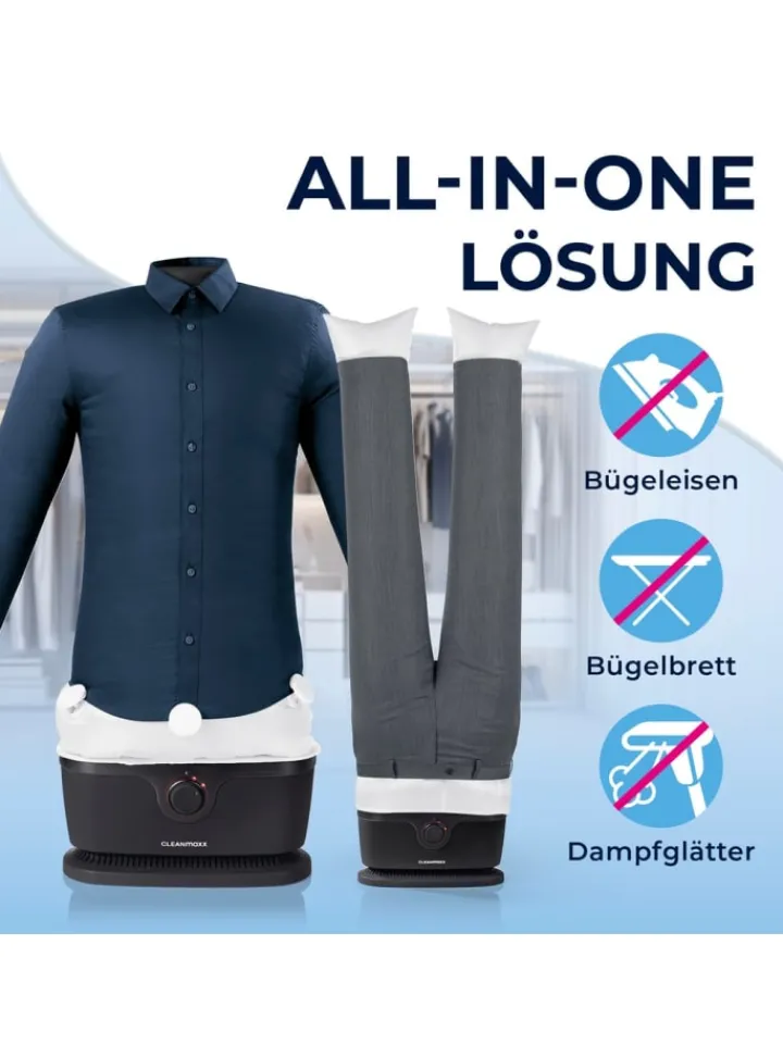 CLEANmaxx Bügeleisen<Bügler für Hemden, Blusen & Hosen - Schwarz