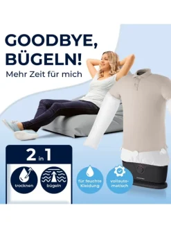 CLEANmaxx Bügeleisen<Bügler mit Timerfunktion für Hemden & Blusen - silber/schwarz