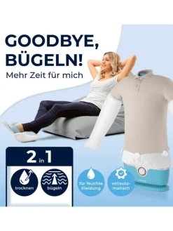 CLEANmaxx Bügeleisen<Bügler mit Timerfunktion für Hemden & Blusen - Blau