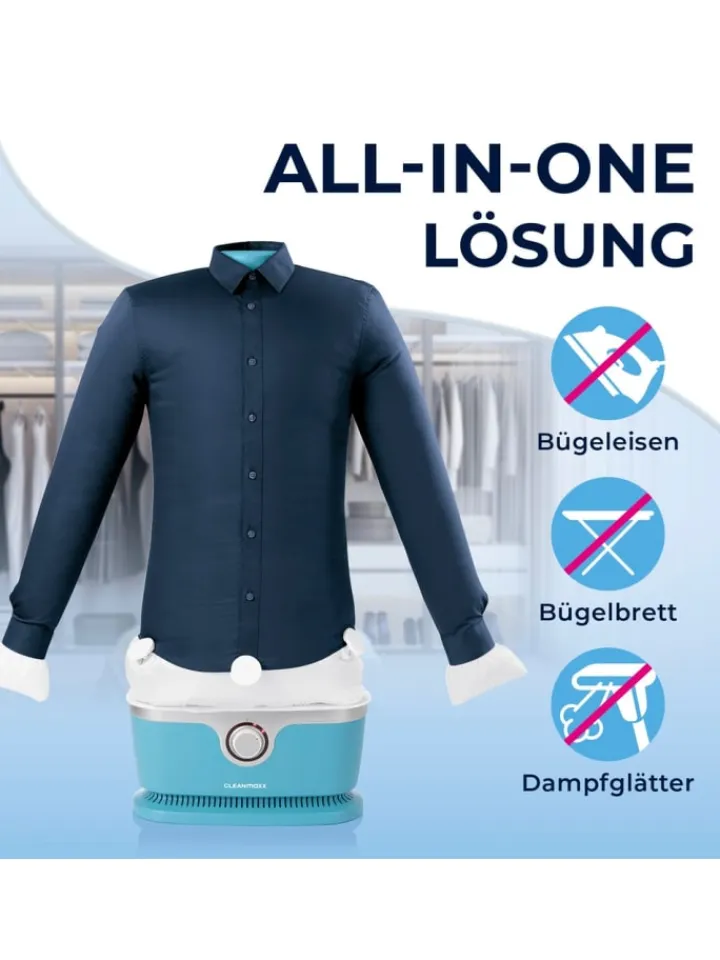 CLEANmaxx Bügeleisen<Bügler mit Timerfunktion für Hemden & Blusen - Blau