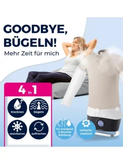 CLEANmaxx Bügeleisen<Hemdenbügler PRO STEAM - automatisch auffrischen, trocknen und bügel