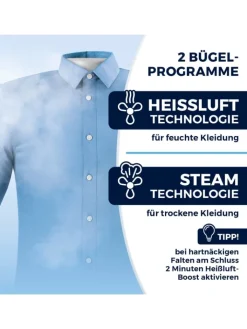 CLEANmaxx Bügeleisen<Hemdenbügler PRO STEAM - automatisch auffrischen, trocknen und bügel