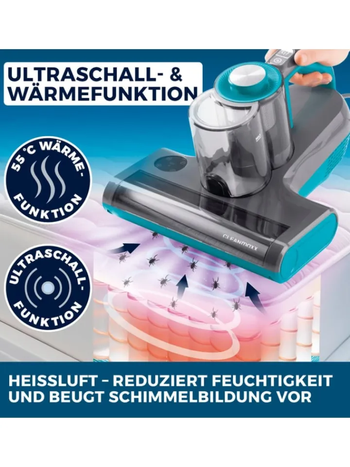 CLEANmaxx Staubsauger<Milben-Handstaubsauger mit UV-C-Licht 450W grau/blau