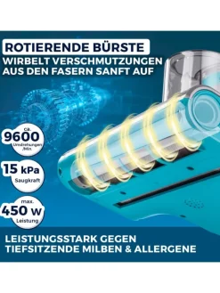 CLEANmaxx Staubsauger<Milben-Handstaubsauger mit UV-C-Licht 450W grau/blau