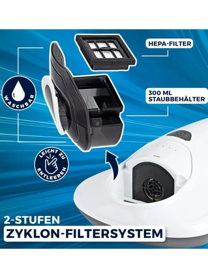 CLEANmaxx Staubsauger<Milbensauger Vibration - entfernt 99,9 % aller Milben - mit UV-C-Licht