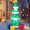COSTWAY Künstliche Weihnachtsbäume<180cm aufblasbarer LED Weihnachtsbaum in Grün