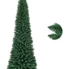 COSTWAY Künstliche Weihnachtsbäume<270cm Bleistift Weihnachtsbaum in Grün