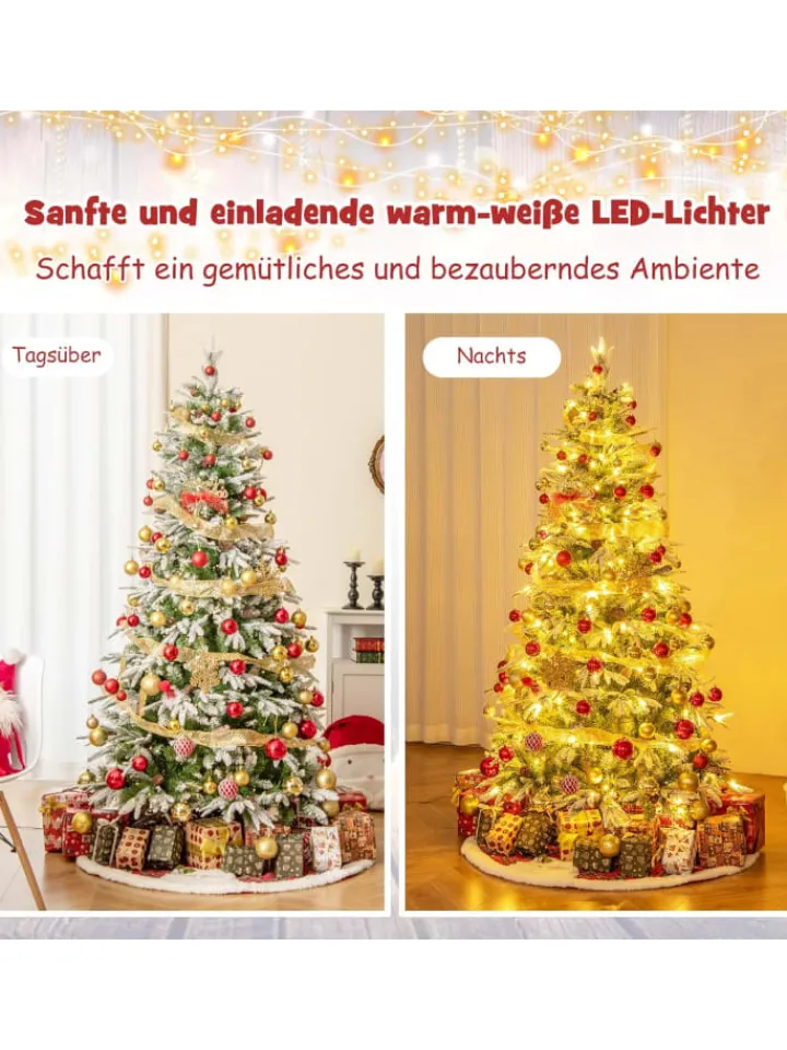 COSTWAY Künstliche Weihnachtsbäume<190cm Künstlich PE Weihnachtsbaum LED in Grün