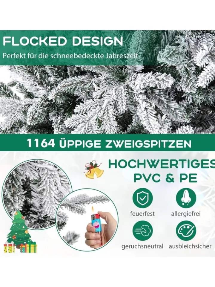 COSTWAY Künstliche Weihnachtsbäume<210cm Künstlicher Weihnachtsbaum in Grün