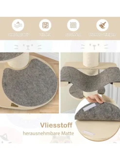 COSTWAY Katzen<120cm Kratzbaum Holz in Grau