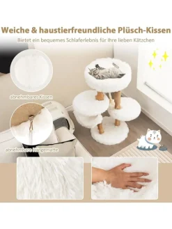 COSTWAY Katzen<87cm Kratzbaum in Weiß