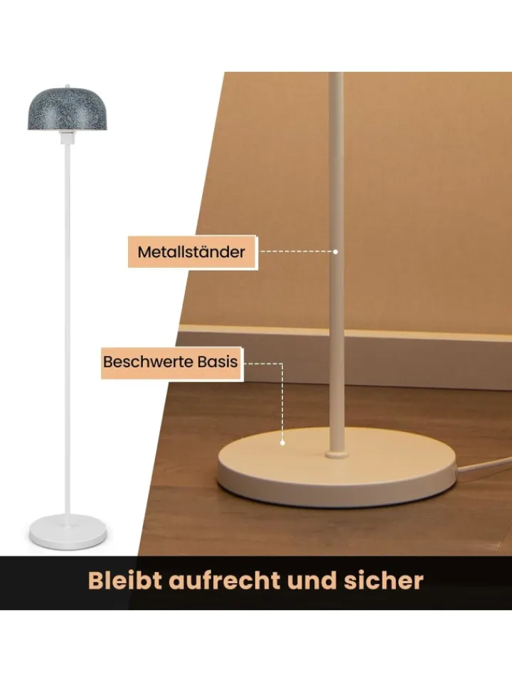 COSTWAY Stehleuchten<146cm Stehlampe in Grau